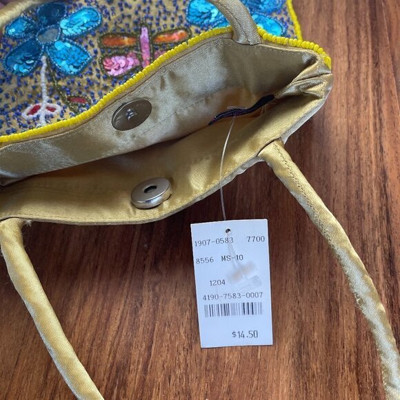 NWT Floral Beaded Mini Purse - Picture 3 of 5